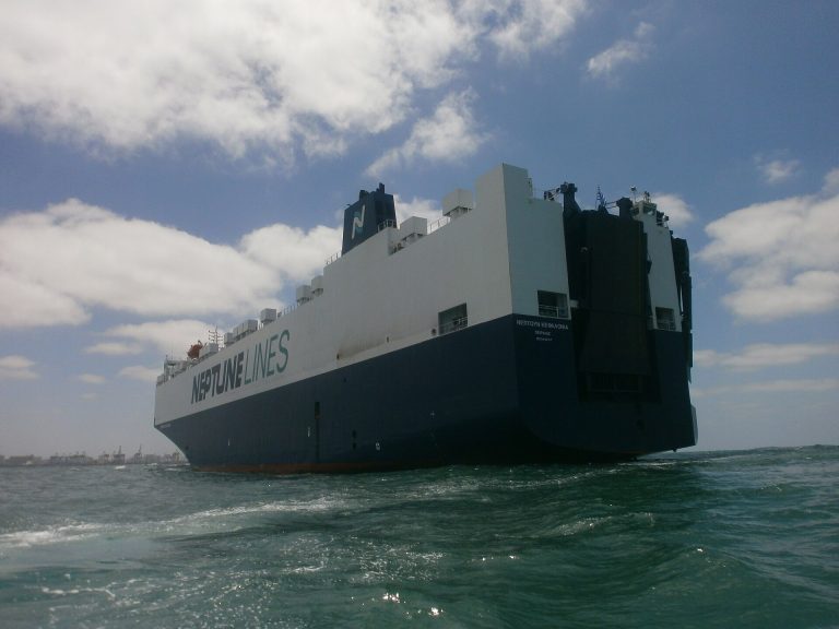 Ocean car carrier on the crossing